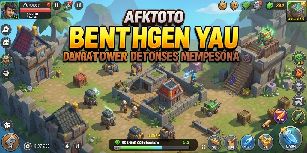 Screenshot menampilkan gameplay AFKTOTO yang seru dalam Tower Defense.