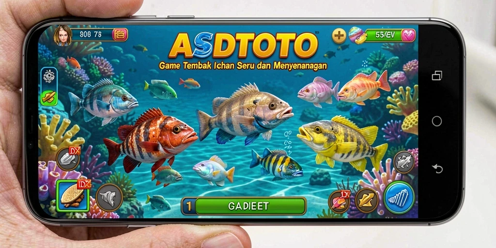 Tampilan screenshot game ASDTOTO dengan aksi tembak ikan yang mendebarkan.