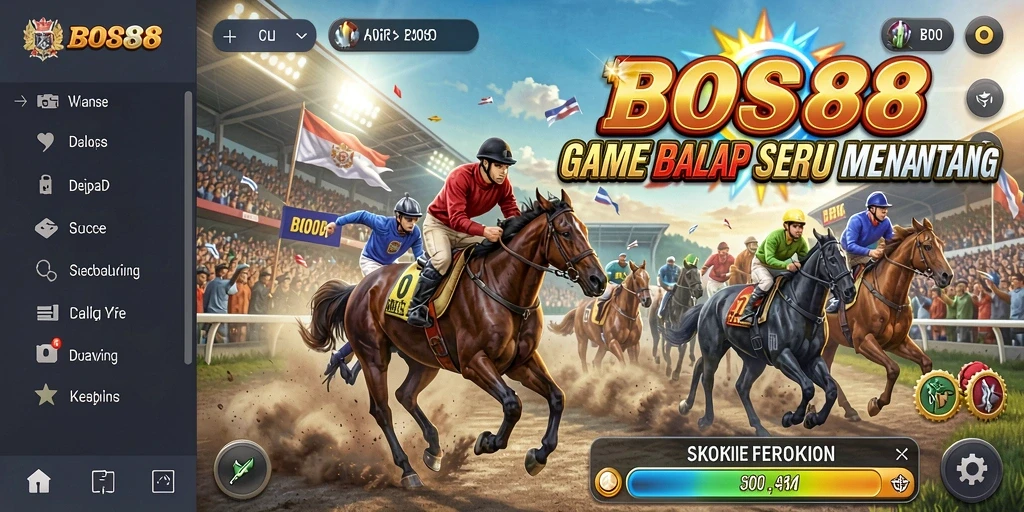 Gameplay BOS88 menampilkan aksi balap yang seru dan intens.