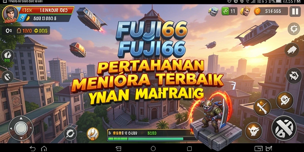 Tampilan gameplay menakjubkan dari FUJI66 dengan strategi menara yang mendebarkan.