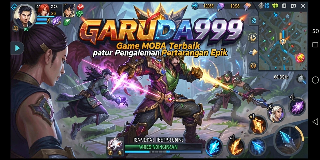 Tangkapan layar gameplay GARUDA999 dengan aksi pertempuran seru.