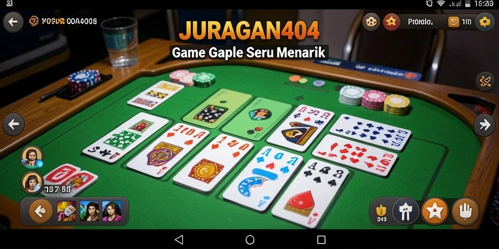 Tampilan gameplay seru JURAGAN404 saat bermain Gaple.
