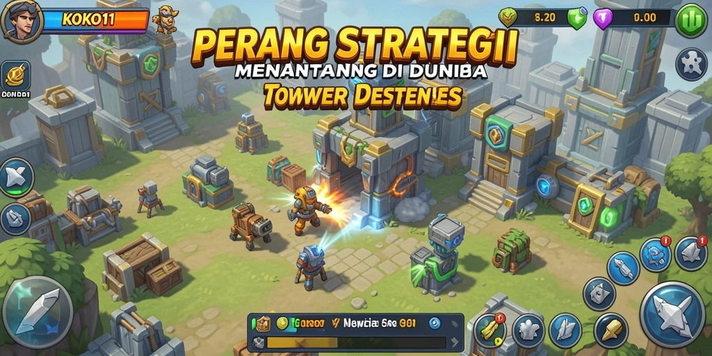 Tampilan menawan dari pertarungan Tower Defense di KOKO11.