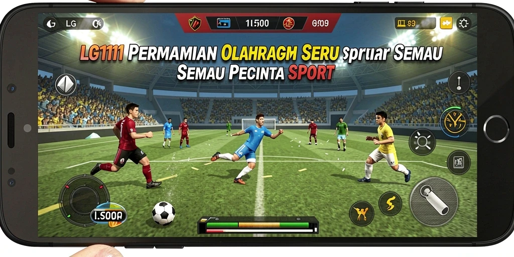 Screenshot LG111 menunjukkan aksi dinamis dalam permainan olahraga.