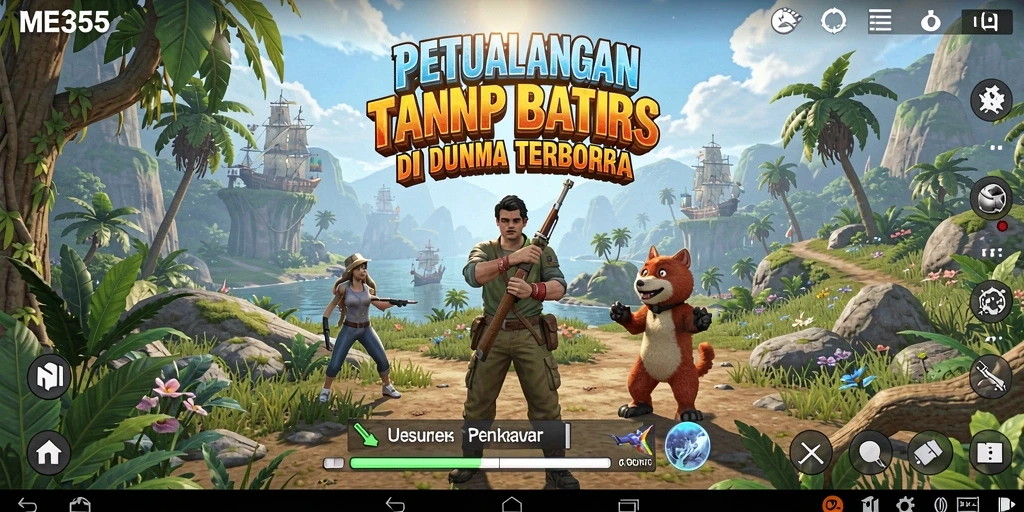 Screenshot gameplay ME355 menampilkan aksi seru di dunia terbuka.