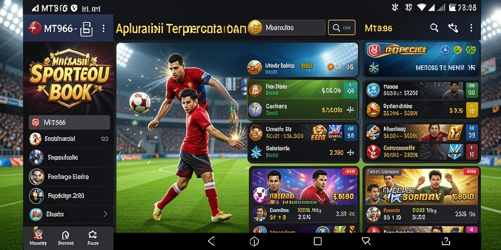 Tampilan gameplay MT966 yang menampilkan fitur taruhan olahraga.