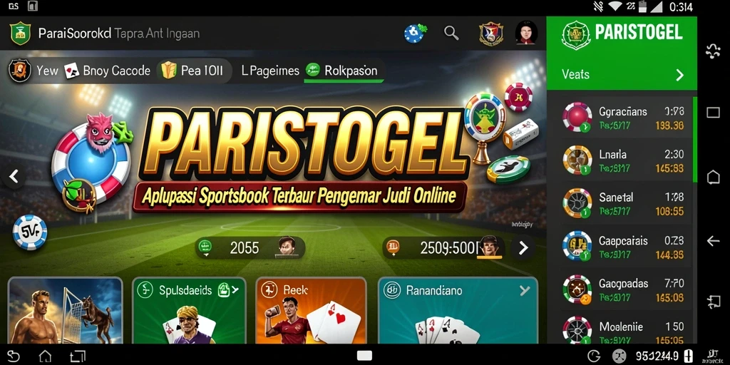 Tampilan menarik dan interaktif dari aplikasi PARISTOGEL saat taruhan.