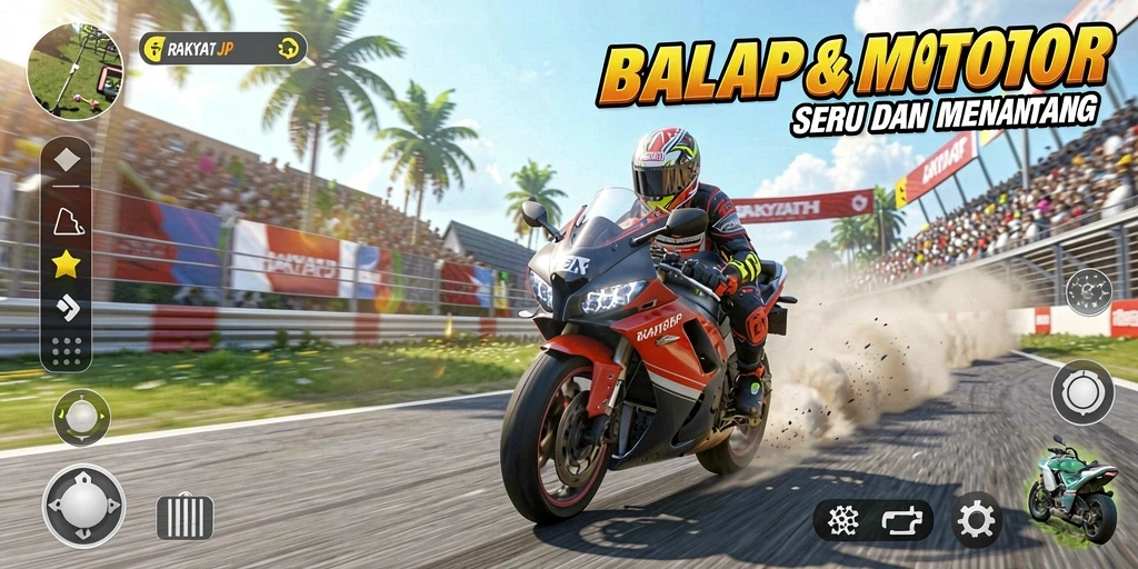 Tampilan seru dari gameplay RAKYATJP yang penuh adrenalin.