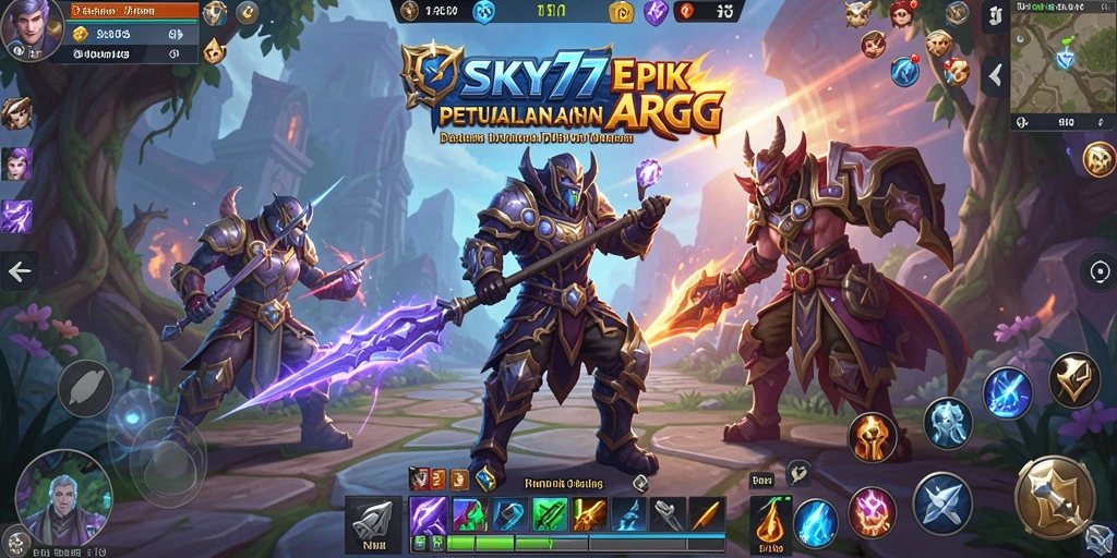 Tangkapan layar gameplay SKY77 menampilkan pertempuran epik di dunia ARPG.