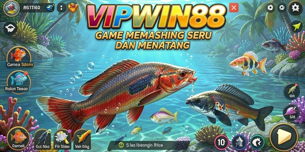 Tampilan gameplay <strong>VIPWIN88</strong> dengan aksi memancing yang seru dan menantang.