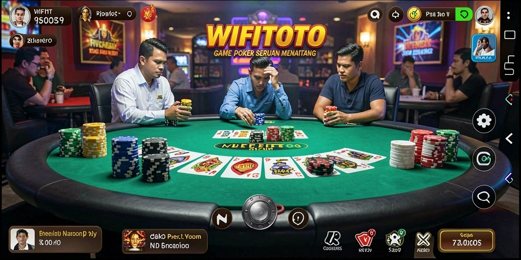 Tampilan gameplay poker yang menegangkan di WIFITOTO.